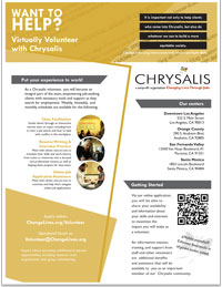 Chrysalis Volunteer Flyer Thumbnail
