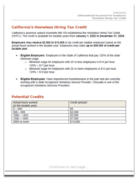 California Tax Credit Flyer Thumbnail