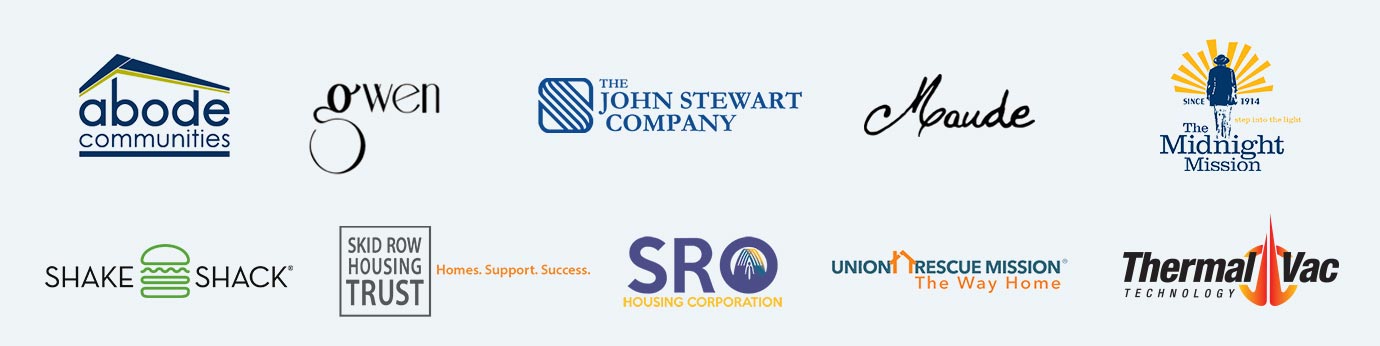 Hiring partners 2022 Adobe Communities Gwen The John Stewart Company Maude Midnight Mission Shake Shack Skid Row Housing Trust SRO Housing Corporation Union Rescue Mission Thermal-Vac Technology